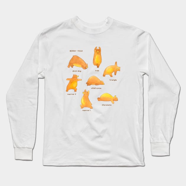 Bearly Yoga Long Sleeve T-Shirt by AlisonKolesar